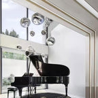 Modern Lava Crackle Glass Globe Pendant Light