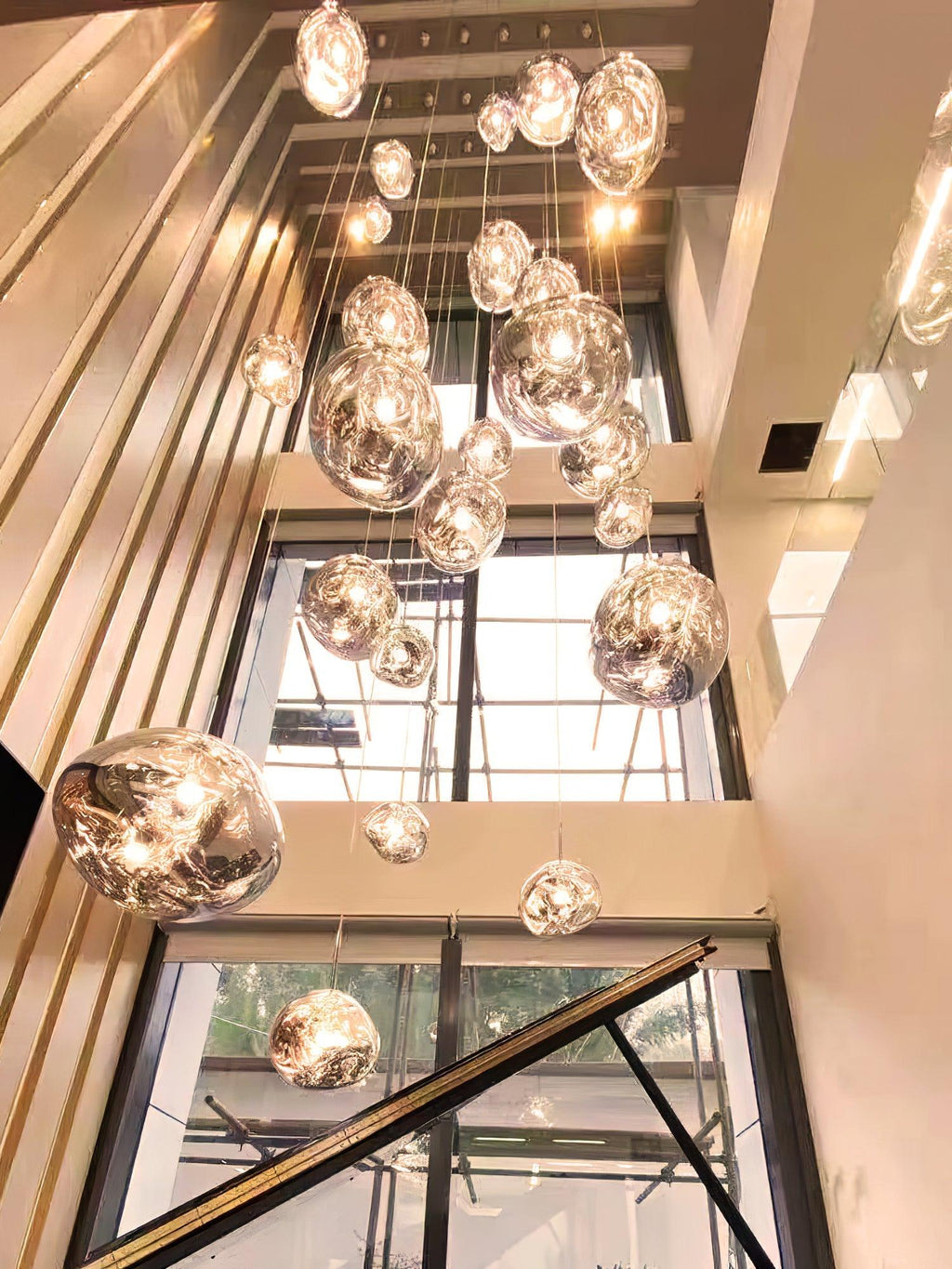 Modern Lava Crackle Glass Globe Pendant Light