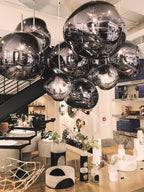 Modern Lava Crackle Glass Globe Pendant Light