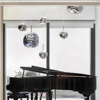 Modern Lava Crackle Glass Globe Pendant Light