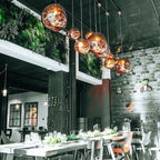 Modern Lava Crackle Glass Globe Pendant Light
