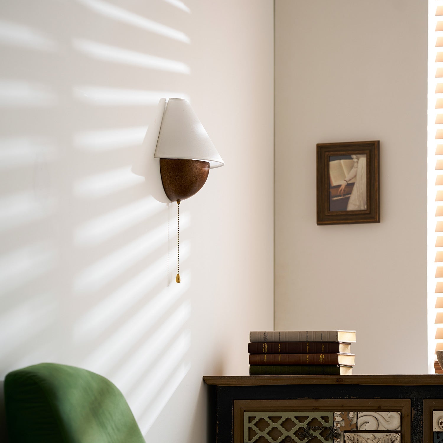 Transitional Travertine Wall Sconce With Warm Dimmable Glow — Harbor Light Co.