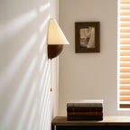 Transitional Travertine Wall Sconce With Warm Dimmable Glow — Harbor Light Co.