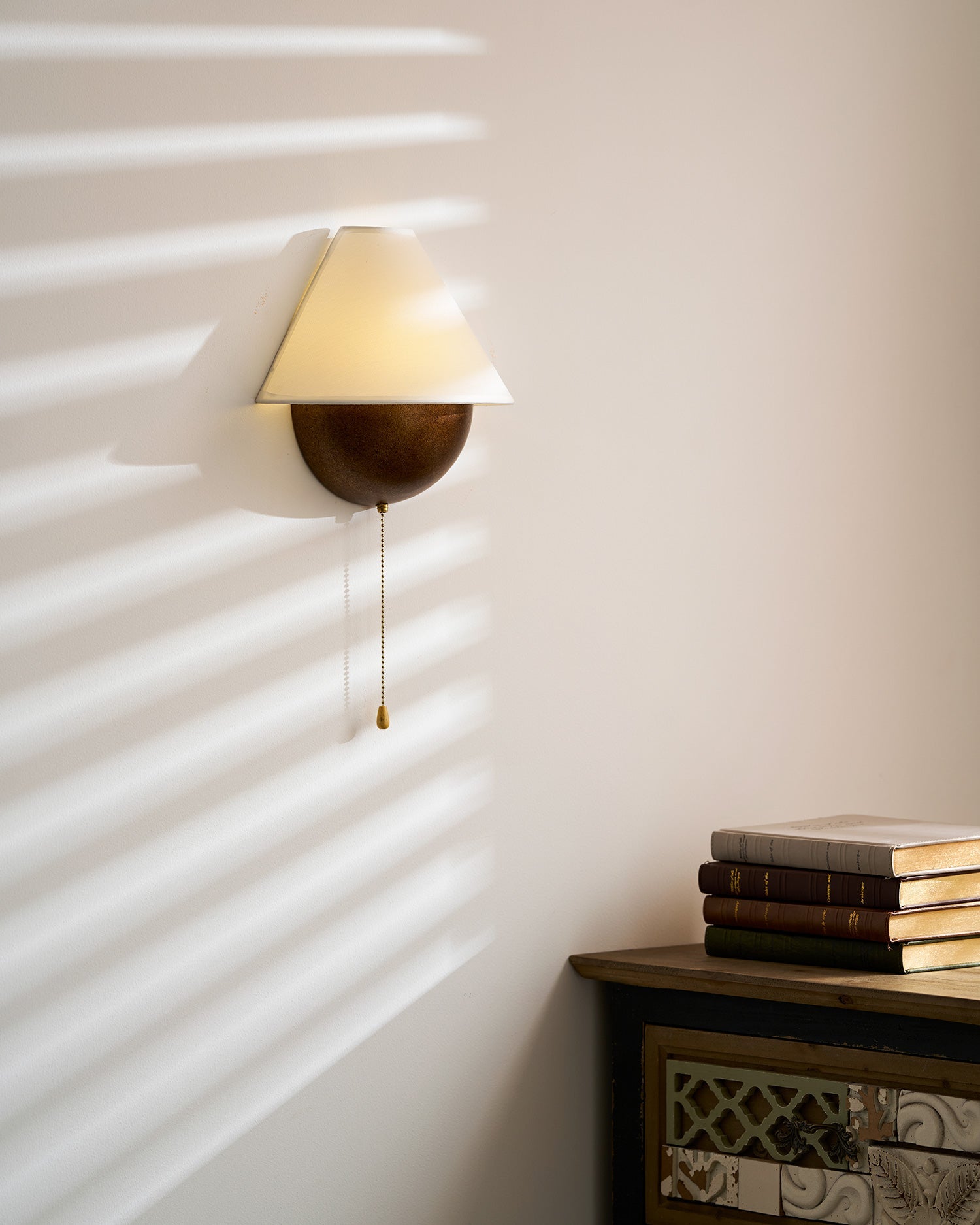 Transitional Travertine Wall Sconce With Warm Dimmable Glow — Harbor Light Co.