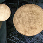 White Moon Pendant Light with FRP Fiber Shade and E26/E27 Socket