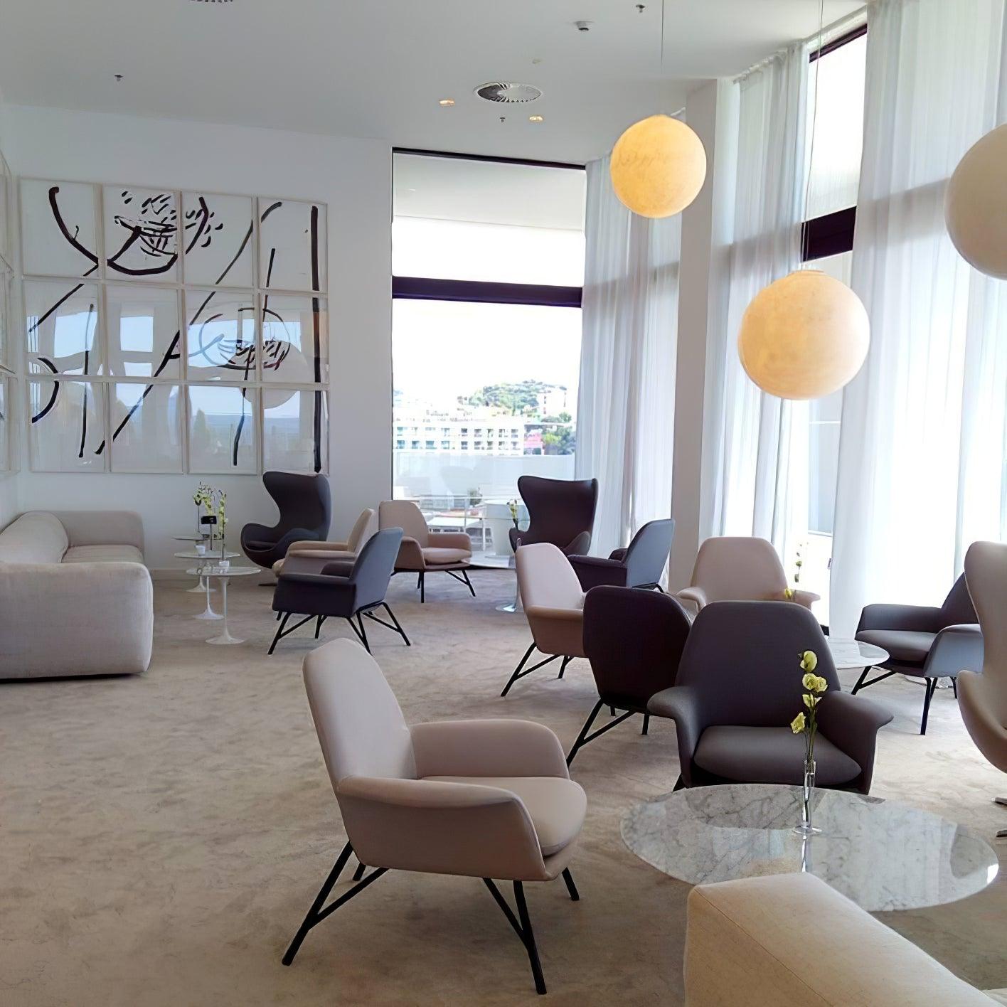 White Moon Pendant Light with FRP Fiber Shade and E26/E27 Socket
