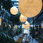 White Moon Pendant Light with FRP Fiber Shade and E26/E27 Socket