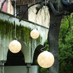 White Moon Pendant Light with FRP Fiber Shade and E26/E27 Socket