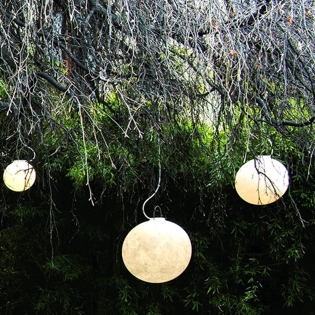 White Moon Pendant Light with FRP Fiber Shade and E26/E27 Socket
