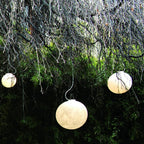 White Moon Pendant Light with FRP Fiber Shade and E26/E27 Socket