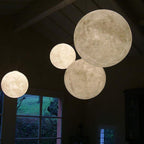 White Moon Pendant Light with FRP Fiber Shade and E26/E27 Socket