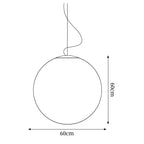 White Moon Pendant Light with FRP Fiber Shade and E26/E27 Socket