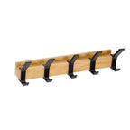 Wall Mounted Coat Rack with Movable Hooks Scandinavian Wood and Aluminum Coat Hook Rail for Entryway Hallway and Bedroom