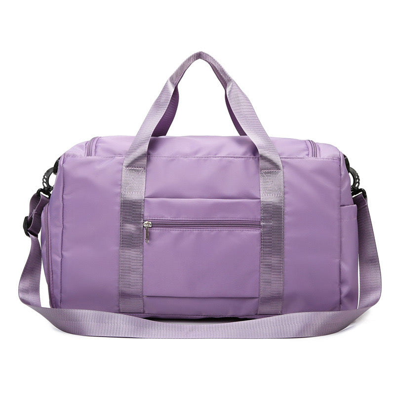 Sports Duffel Bag with Shoe Compartment Water-Repellent Oxford Fabric Travel Gym Bag with Multiple Pockets and Shoulder Strap
