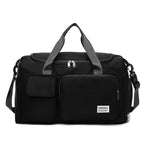 Sports Duffel Bag with Shoe Compartment Water-Repellent Oxford Fabric Travel Gym Bag with Multiple Pockets and Shoulder Strap