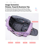 Sports Duffel Bag with Shoe Compartment Water-Repellent Oxford Fabric Travel Gym Bag with Multiple Pockets and Shoulder Strap