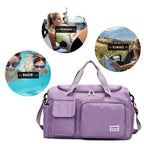 Sports Duffel Bag with Shoe Compartment Water-Repellent Oxford Fabric Travel Gym Bag with Multiple Pockets and Shoulder Strap