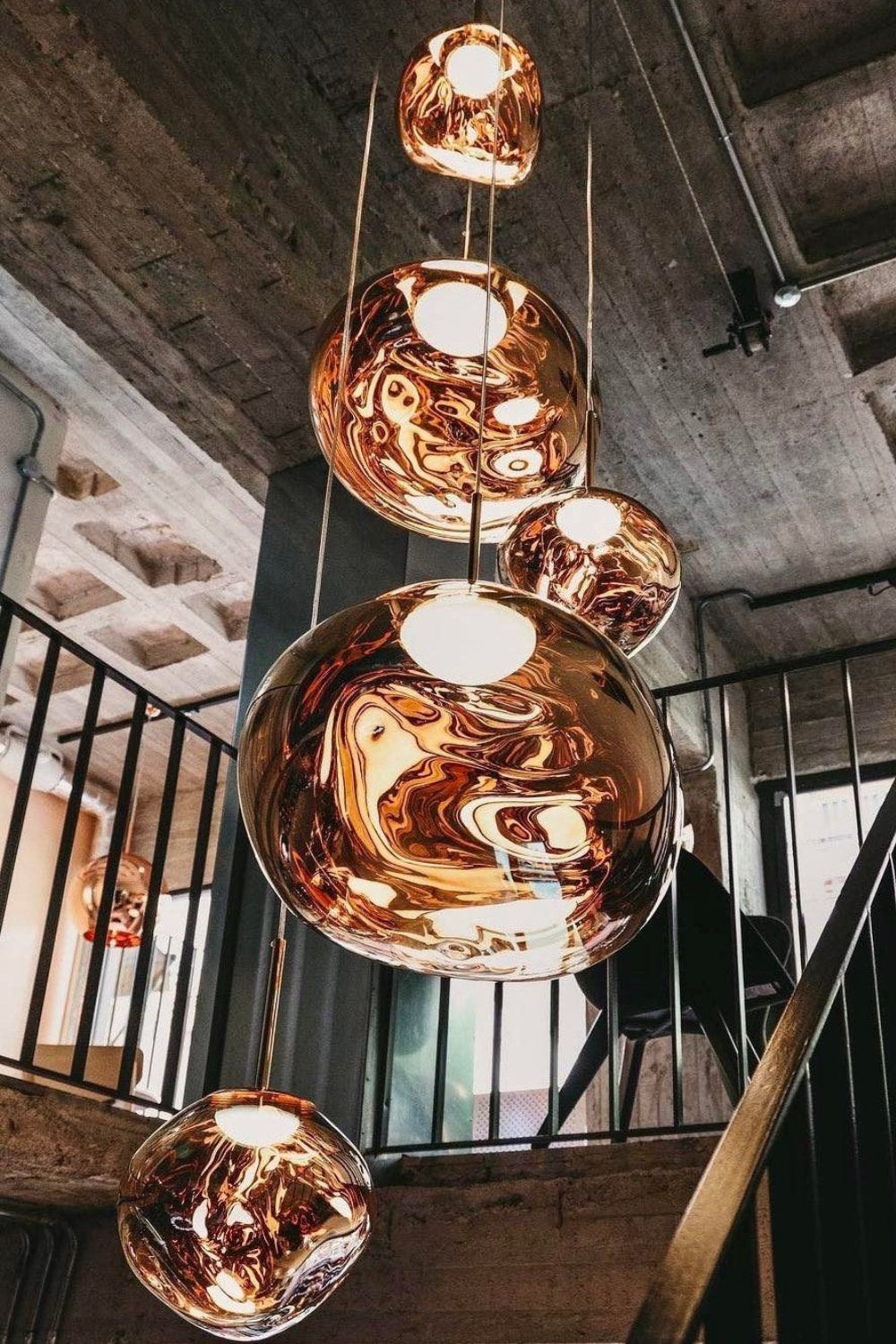Modern Lava Crackle Glass Globe Pendant Light