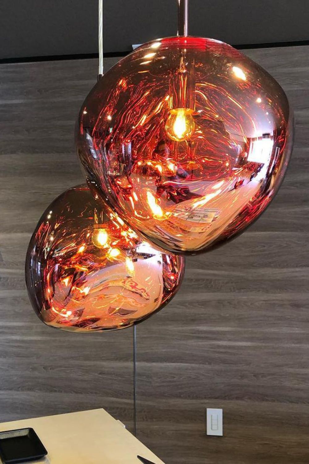 Modern Lava Crackle Glass Globe Pendant Light