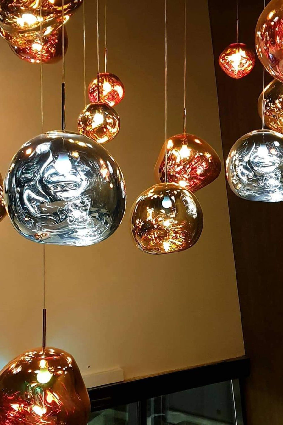 Modern Lava Crackle Glass Globe Pendant Light