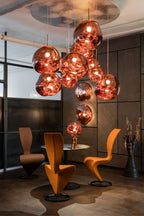 Modern Lava Crackle Glass Globe Pendant Light