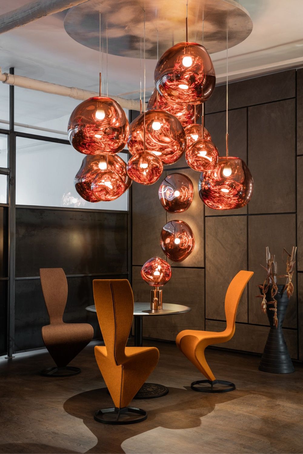 Modern Lava Crackle Glass Globe Pendant Light
