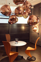 Modern Lava Crackle Glass Globe Pendant Light