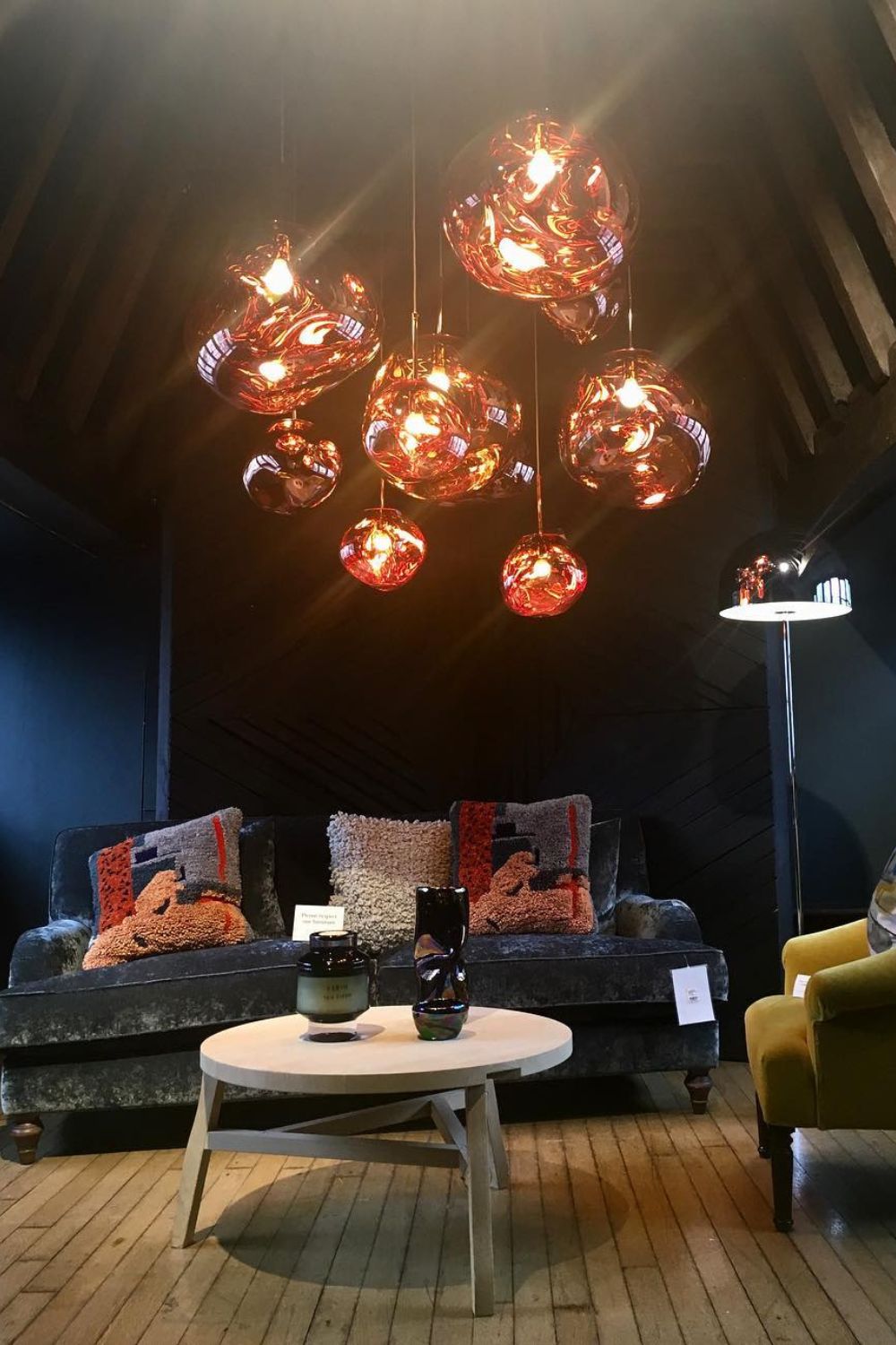 Modern Lava Crackle Glass Globe Pendant Light