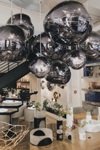 Modern Lava Crackle Glass Globe Pendant Light