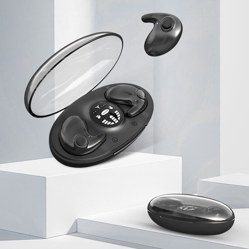 Sleep Earbuds Wireless Bluetooth In-Ear Headphones for Side Sleepers Waterproof Noise Isolating Earphones with Charging Case and Microphone