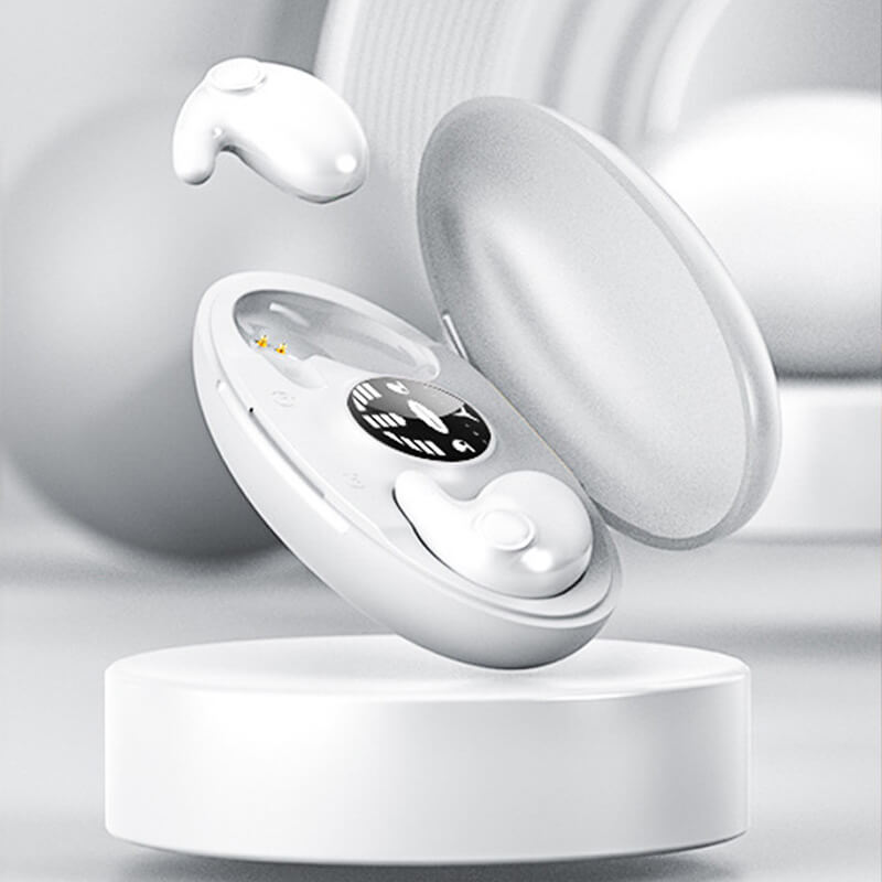 Sleep Earbuds Wireless Bluetooth In-Ear Headphones for Side Sleepers Waterproof Noise Isolating Earphones with Charging Case and Microphone