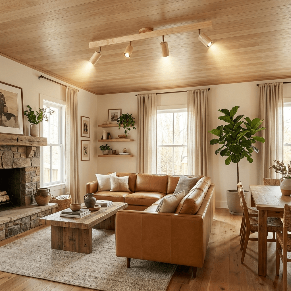Adjustable Wood Beam Spot Ceiling Light