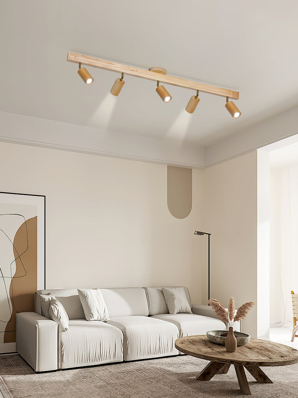 Adjustable Wood Beam Spot Ceiling Light