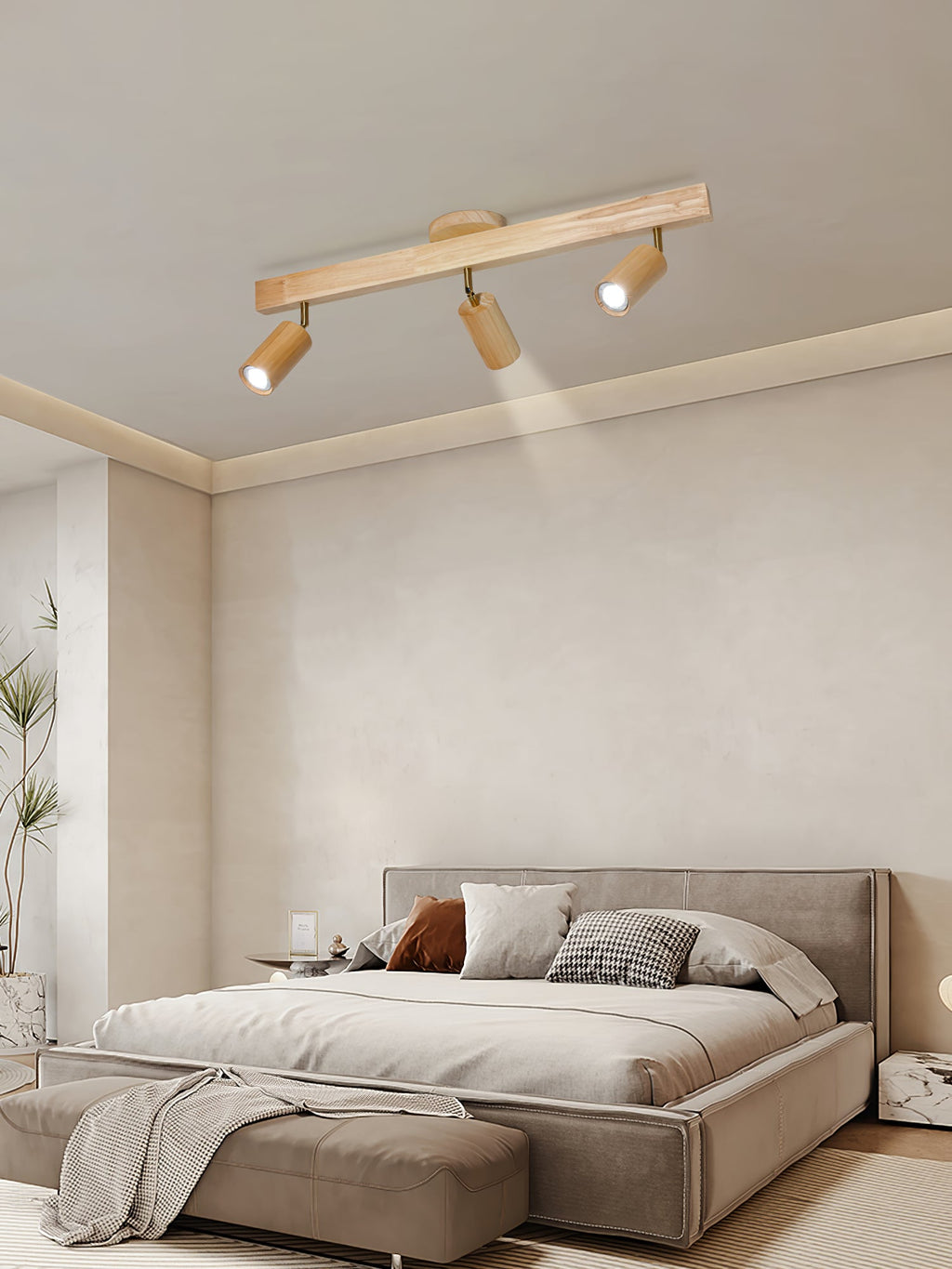 Adjustable Wood Beam Spot Ceiling Light