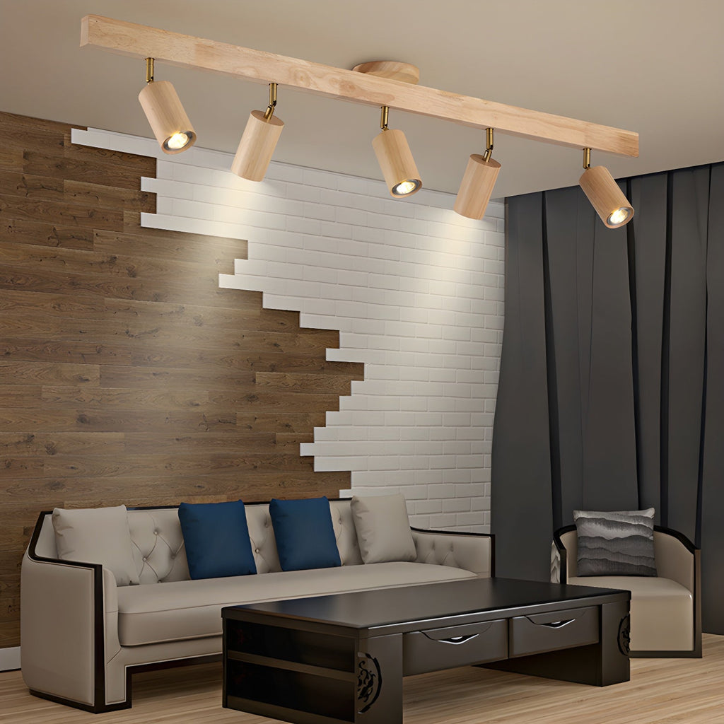 Adjustable Wood Beam Spot Ceiling Light