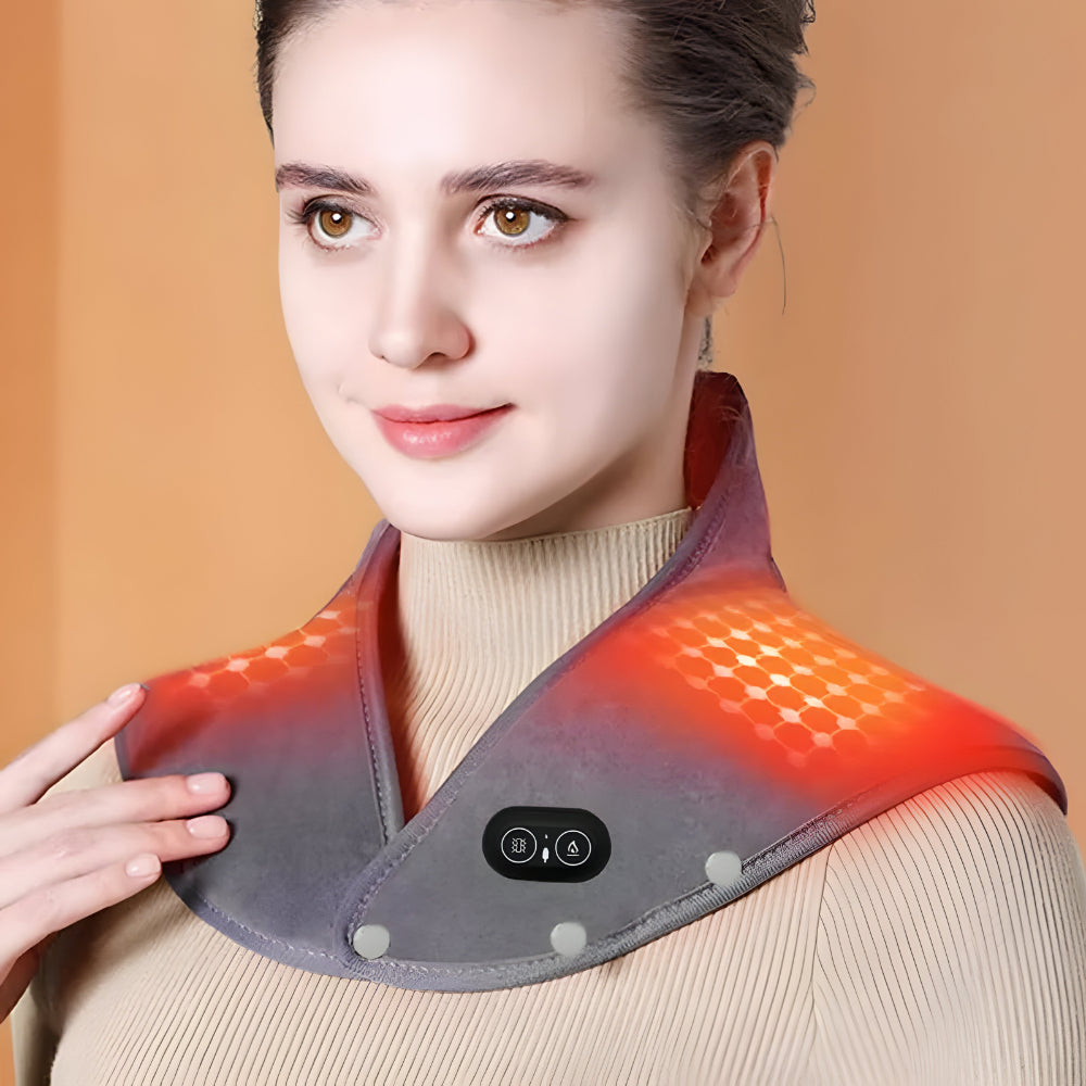 Electric Neck and Shoulder Heating Pad with Vibration and USB Power