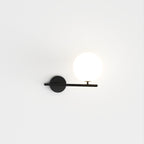 Modern Globe Wall Sconce with Slim Stem and Round Backplate