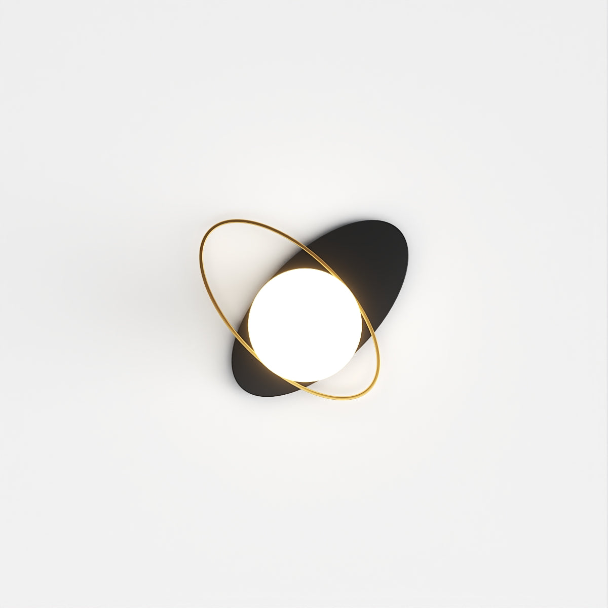 Modern Globe Wall Sconce with Slim Stem and Round Backplate
