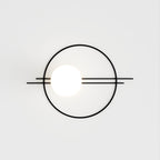 Modern Globe Wall Sconce with Slim Stem and Round Backplate