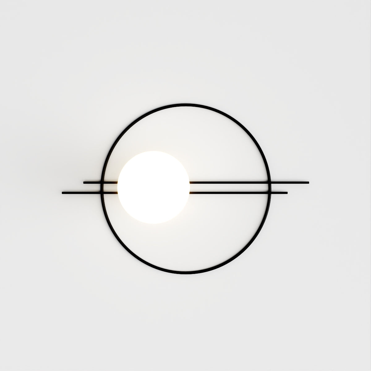 Modern Globe Wall Sconce with Slim Stem and Round Backplate