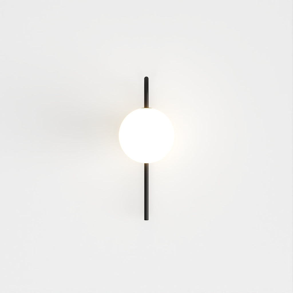 Modern Globe Wall Sconce with Slim Stem and Round Backplate