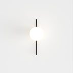 Modern Globe Wall Sconce with Slim Stem and Round Backplate