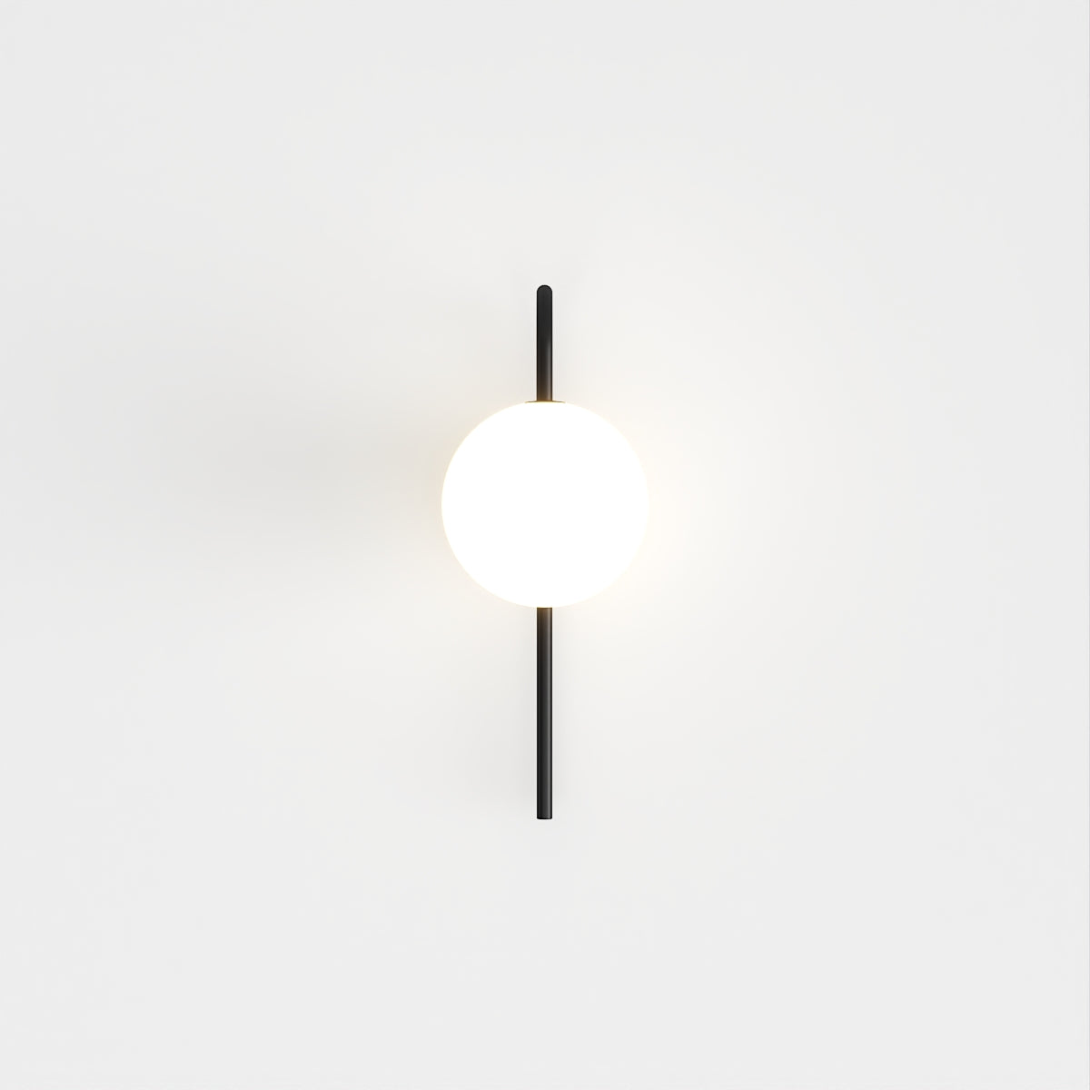 Modern Globe Wall Sconce with Slim Stem and Round Backplate
