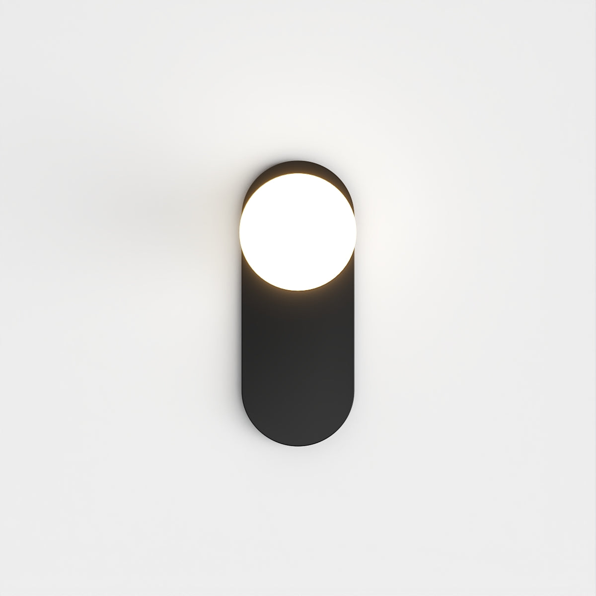 Modern Globe Wall Sconce with Slim Stem and Round Backplate