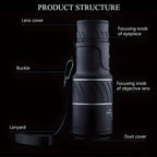 Night Vision Monocular Optical Zoom Compact Telescope Low Light Outdoor Viewing Scope for Hiking and Bird Watching