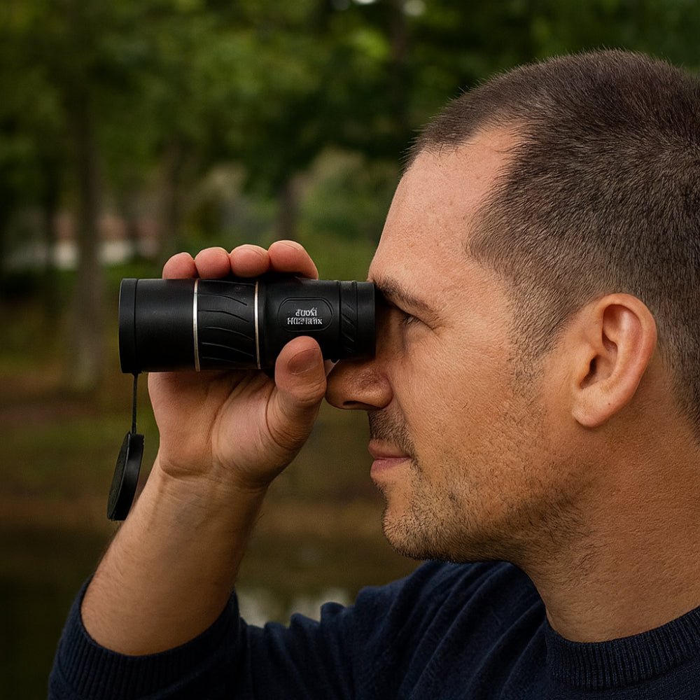 Night Vision Monocular Optical Zoom Compact Telescope Low Light Outdoor Viewing Scope for Hiking and Bird Watching