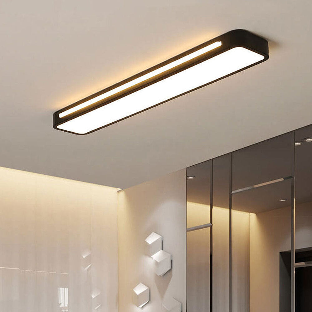 Modern Long Rectangle Flush Mount Ceiling Light with LED