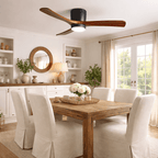 Modern Wooden Ceiling Fan with Remote Control and LED Light