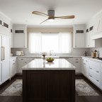 Modern Wooden Ceiling Fan with Remote Control and LED Light