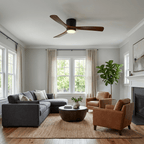Modern Wooden Ceiling Fan with Remote Control and LED Light